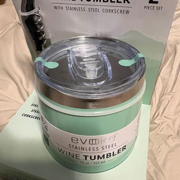 Mint Green Stainless Steel Wine Tumbler Set - Picture 3 of 3